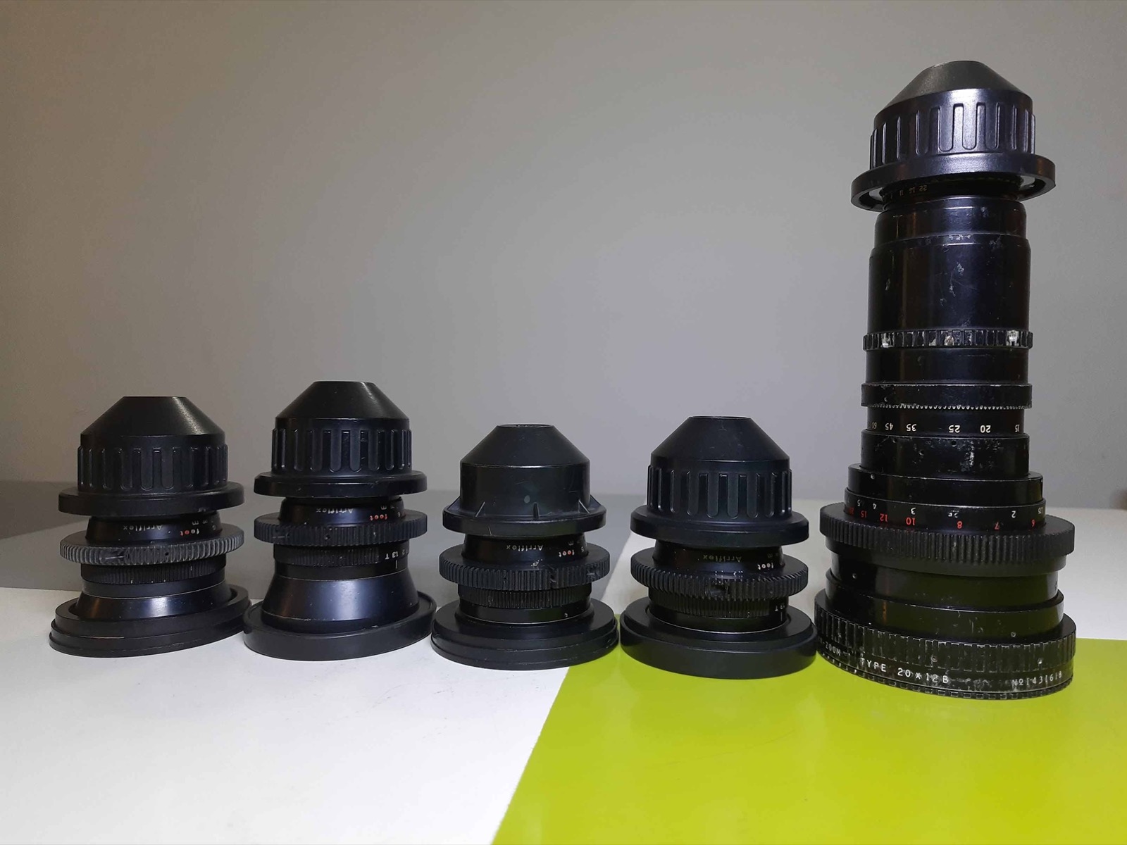 Arriflex Carl Zeiss Super 16 Prime Lenses and Zoom Lens PL Mount Set